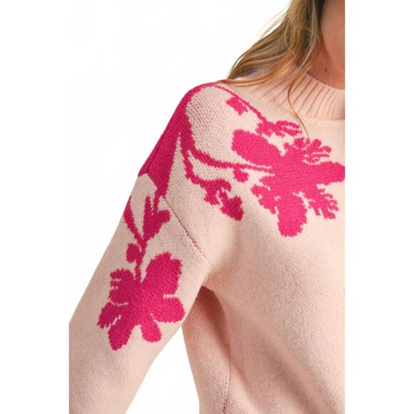 NEW &MERCI mock neck floral sweater in pink - Picture 4 of 5